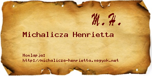 Michalicza Henrietta névjegykártya